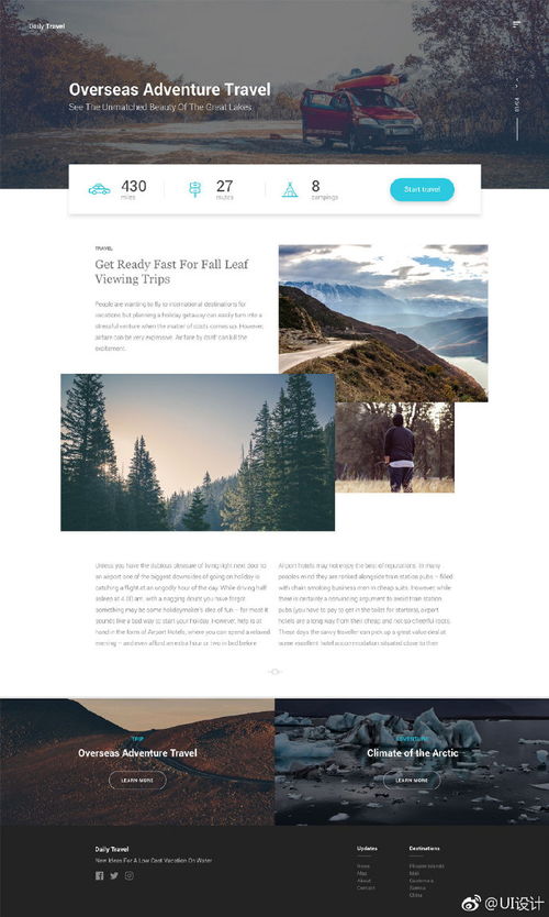 探索自然之美 旅行博客网页UI设计灵感与旅游开发项目策划指南